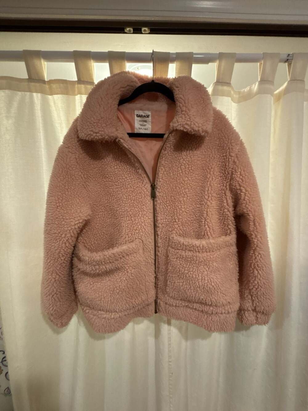 Garage Pink Sherpa Fleece Teddy Zip-Up Jacket